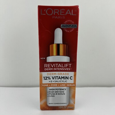 L'Oreal Revitalift Derm-Grade 12% Vitamin C Serum, 1 fl oz - Brand NEW!