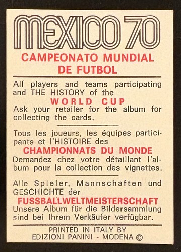 PANINI WORLD CUP 1970 CZERWONY/CZARNY - WYBIERZ SWOJE KARTY - Zdjęcie 108 z 348