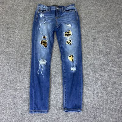 Judy Blue Leopard Patch Skinny Jeans Judy Blue Distressed Leopard