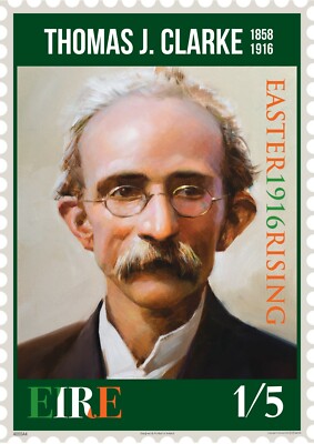 THOMAS J. CLARKE - OSTERN 1916 AUFSTIEG - A3 PLAKAT BRIEFMARKEN DESIGN