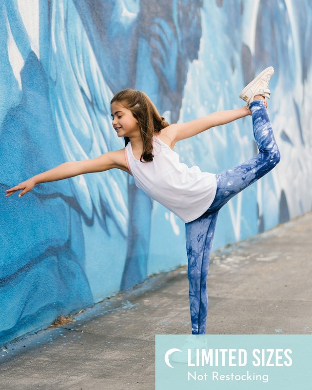 Zyia Active Leggings Girls 6-7 Blue Tie Dye Hendrix Light N Tight