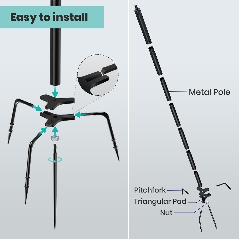 Bird Feeder Pole, 78 Inch Bird House Pole Mount Kit,Adjustable Bird