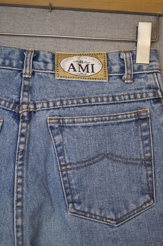 AMI Genuine Cotton Comfort Blue Jeans Size 8L Button & Zip - Picture 8 of 10