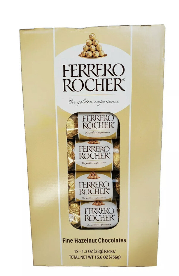 Ferrero Rocher Hazelnut Chocolates 12 packs Of 3pcs (Total 36 Pcs