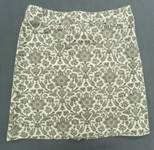Vtg Talbots Skirt 14 Green Floral Paisley 100 Cotton Preppy Career Casual Y2K