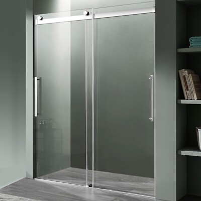 48 x 76 ANZZI Stellar SD-FRLS05901CH Frameless Sliding Shower Door Chrome