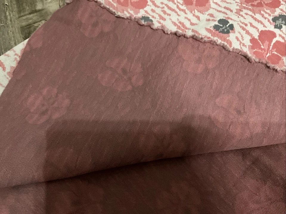 Tela tejida vintage rosa floral 50” X 65” Foto 4 de 4