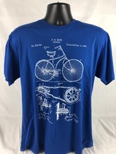 Clock work Gears Bike Diagram Men's T-Shirt SIZE Large Blue