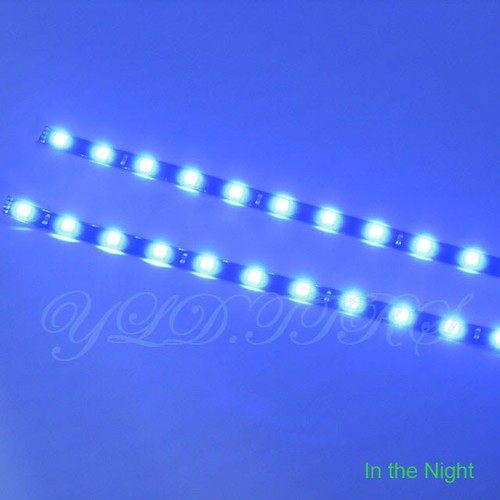 Tira de luces LEDs azules 12 piezas 30 cm 5050 SMD flexible impermeable 12 V hágalo usted mismo coche - Imagen 6 de 6
