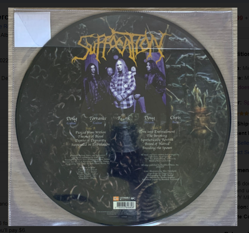 Suffocation pierced from within PICTURE DISC limited metal gorguts obituary - Picture 3 of 3
