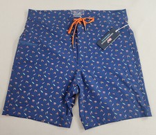 Vineyard Vines Performance swim trunks shorts W 32 blue fish pocket zip 98 mens