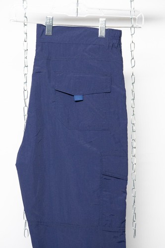 Men’s Blue Multi-Pocket Utility Pants Size XL Nylon Cargo Style Lightweight