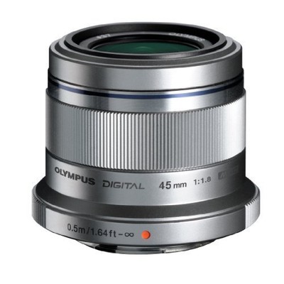 Olympus M.Zuiko Digital 45mm f/1.8 Lens Four Thirds System (Silver)