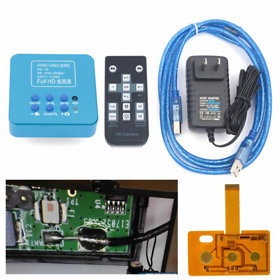 New HD 1080p HDMI Industrial Digital Video Microscope Camera C Mount USB Blue