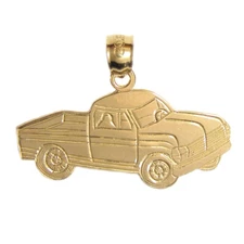 New 14k Yellow Gold Pickup Truck Pendant