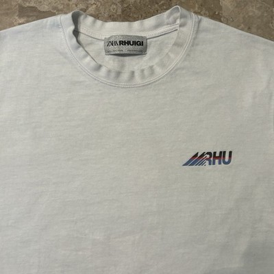 Zara x RHUDE Shirt Mens Medium White Short Sleeve Tee Rhuigi Heavy