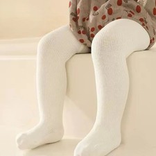 Baby Girls Ribbed Cotton Tights Autumn Winter Pantyhose Warm Solid Color Tight