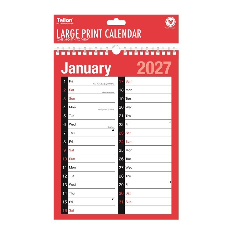 2027 Wall Calendar Slim Calendar, A4 Large Monthly Planner, Three ...