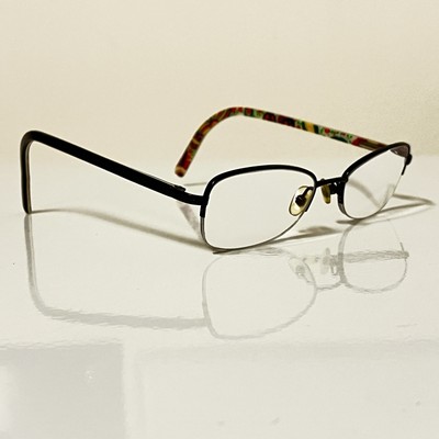 VERA BRADLEY Viva La Vera EYEGLASSES FRAMES 50-18-135 HALF-RIM BLK METAL FLORAL
