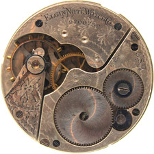 1903 ELGIN POCKET WATCH MOVEMENT 9700752 GRADE 210 16s 7j JU 
