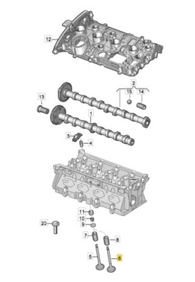 Original VW Audi Auslassventil 06E109611K EA888 Motor Ventil OEM