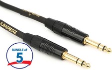 JUMPERZ JG2TRS-3 Gold TRS Cable - 3 foot 5-Pack 