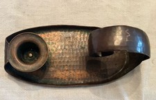 Arts & Crafts Unmarked Roycroft ?? Hammered Copper Candle Lamp with Handle