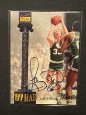 Larry Bird Auto 1994 Signature Rookies Titan /1050 Gold Sticker Celtics