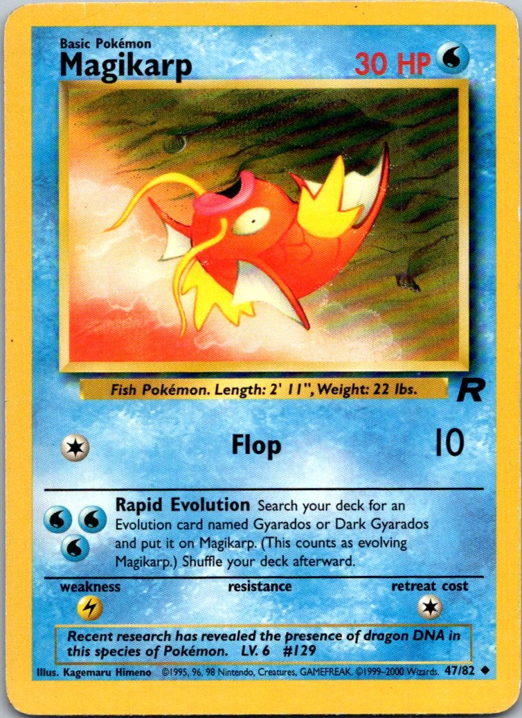 Magikarp 47/82 Team Rocket Pokemon TCG Unlimited UC DMG