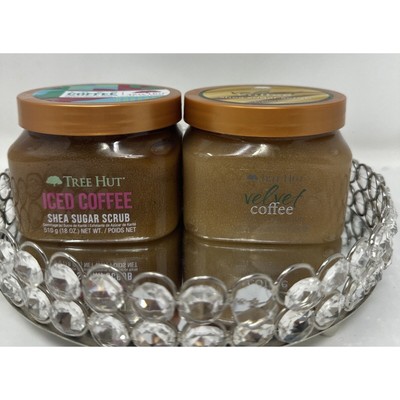 HTF Tree Hut Combo~Ice Coffee & Velvet Coffee  Shea Sugar Scrubs -18 Oz Each