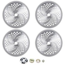 4PCS 80 Teeth Grass Trimmer Brush Cutter Head Steel Garden Strimmer Mower Blade