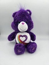 Care Bear Purple 35th Anniversary Rainbow Heart Plush 2017 14" Limited Edition