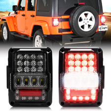 DOT Approved 4D LED Tail Lights with 30W Super Bright Reverse Light Compatible w