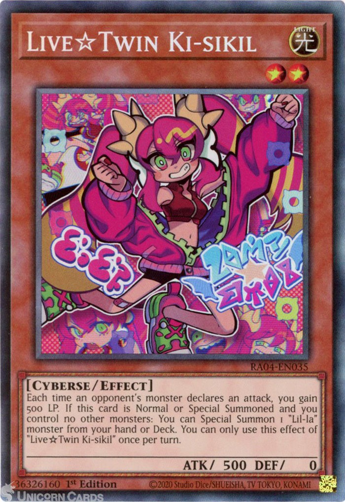 RA04-EN035 Live☆Twin Ki-sikil : Collector's Rare 1st Edition Mint YuGiOh Card