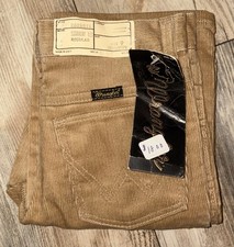 Vintage Wrangler Corduroy Pants Tan Straight Leg USA Made Size 9 Regular NWT
