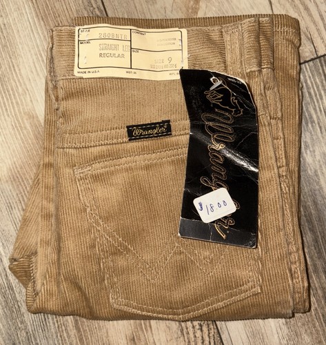 vintage wrangler corduroy straight leg pants student Size 9 deadstock NWT 70s