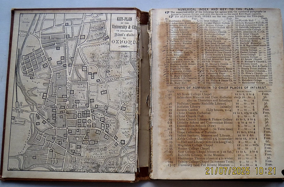 Alden's Oxford guide published 1895 with colour Oxford map - Image 3 of 4