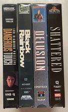 4 Horror VHS Lot Dangerous Touch Black Rainbow Delusion & Shattered Tested