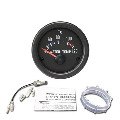 Wassertemperatur-Anzeige 12V Retro-Look schwarz 52mm Rundinstrument