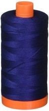 Aurifil A1050-2784 Solid 50wt 1422yds Dark Navy Mako Cotton Thread Orange