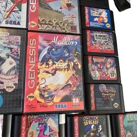 Sega Genesis Working Lot Of (13) Games Taz Bubsy Alladin And More