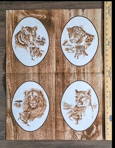 Tri-Chem 8271 Big Cats Wildlife Picture Panel 4 Ovals + Instructions 1979 USA