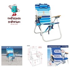 Hi---Up Suspension Folding Beach Backpack Chair, 2-Pack, Stripe