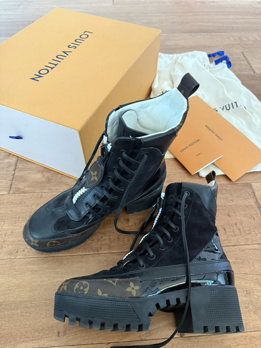 ゆ*か様 Louis Vuitton Botas Negro Gris antr Las mejores ofertas en Botines de lona Louis Vuitton para Mujeres