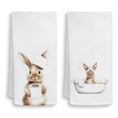 Funny Easter Bunny Kids Hand Towels, Bunny Nursery Decorative Bathroom Towels...