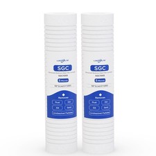 5 Micron 10" x 2.5" PP Grooved Sediment Water Filter Cartridge, 2 Pack