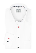 Marvelis men's business shirt comfort fit Kent collar long sleeve solid white