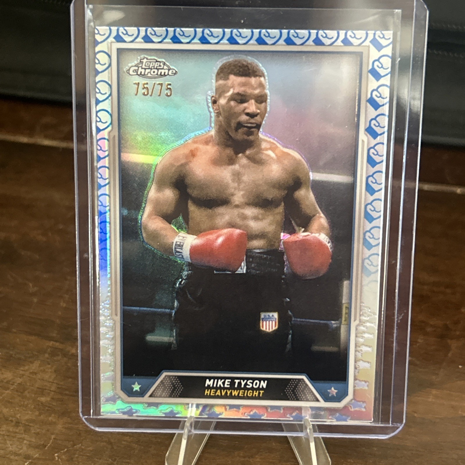 2024 Topps Chrome - Mike Tyson 🔥BOOKEND🔥 #35 Glove Logo Refractor 75/75 NM PF