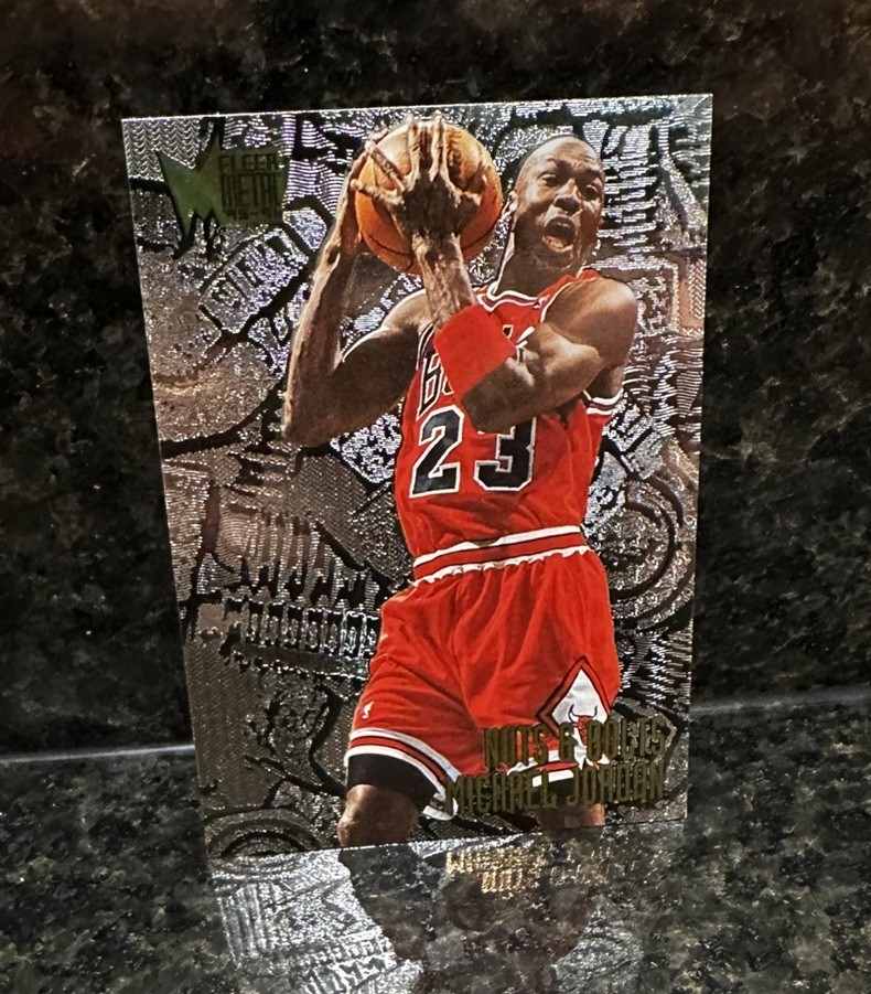 MICHAEL JORDAN 1995-96 FLEER METAL #212 NUTS & BOLTS CHICAGO BULLS - PACK FRESH