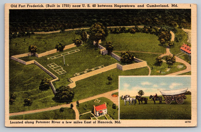 Vintage 1755 Old Fort Frederick Postcard, Maryland History